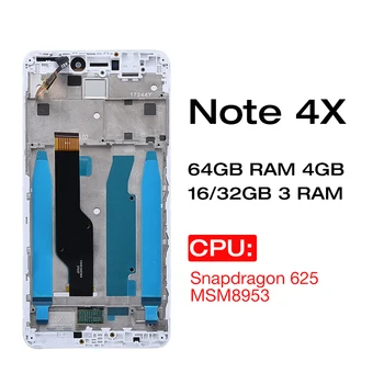Original pantalla LCD+Marco Para el Xiaomi Redmi Note 4X Pantalla LCD de Pantalla Para el Redmi Note 4 Versión Global LCD Sólo Para CPU Snapdragon 625