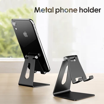 De Metal de aluminio Titular del Teléfono de Escritorio Universal de No-deslizamiento Teléfono Móvil Soporte de Escritorio Mantenga para el iPhone IPad Samsung Tablet soporte para Teléfono