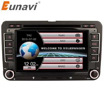 Eunavi 2 Din Reproductor de DVD del Coche Para VW POLO de GOLF JETTA MK5 MK6 PASSAT B6 SKODA TOURAN Con USB 3G, GPS, BT, IPOD FM RDS espejo enlace swc