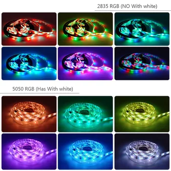 Tira de Luces Led de SMD2850 5050 Flexible Diodo de Cinta de Color Cambio de Música de Sincronización RGB Luz de la Cuerda de Bluetooth/WIFI Control Dormitorio Decoración