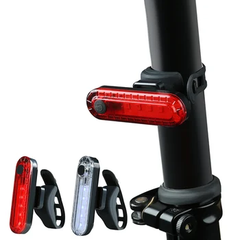 Seguridad de Bicicletas de la Lámpara LED Recargable USB de Bicicleta de Montaña de la Luz trasera luz trasera de MTB de la Noche Casco Advertencia Bicicleta Luz Trasera