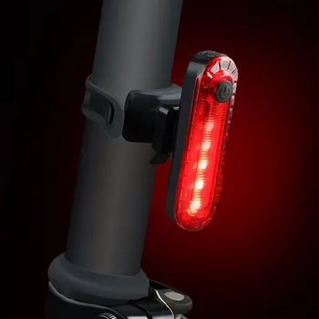 Seguridad de Bicicletas de la Lámpara LED Recargable USB de Bicicleta de Montaña de la Luz trasera luz trasera de MTB de la Noche Casco Advertencia Bicicleta Luz Trasera