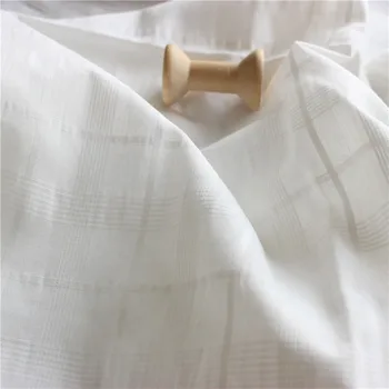 Paño blanco, puro algodón de la tela del telar jacquar, campo pequeño fresco de las mujeres camisa, falda de tela, los niños de la tela
