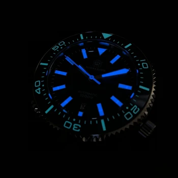 STEELDIVE SD1976 de los Hombres Reloj de Buzo Azul Dial de Cristal de Zafiro de 1 km de la Resistencia de Agua NH35 Movimiento Automático Luminoso reloj de Pulsera