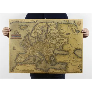 1570 años de Edad mapa de Europa cartel cartel clásico vintage retro arte de papel para la decoración del hogar living room bar pub 70x51CM HD034