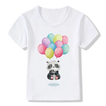 2020 Niños de Oso Panda Flotante Meditación Camisetas de Verano para Niños de Tops Niñas Niños de Manga Corta T shirt Ropa de Bebé Lindo