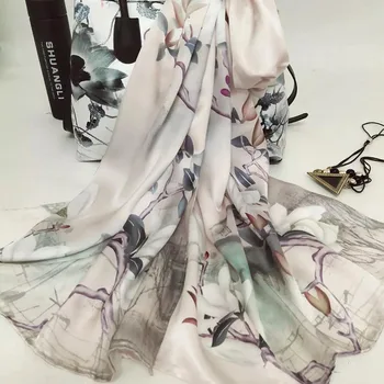 DANKEYISI Real de Seda de la Bufanda de las Mujeres de la Bufanda de Mujer Pañuelos Hiyab Foulard Femme Bandana Puros Impresión de Seda de la Bufanda de las Mujeres Bufandas Señora Sjaal