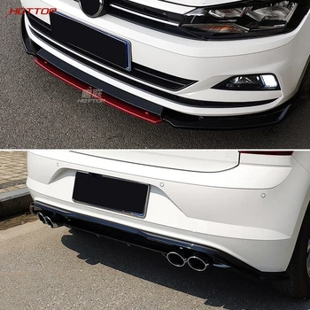 Cubierta del Parachoques delantero de ajuste Inferior del Labio Parachoques Trasero Labio Difusor Decorar Kit de carrocería de Automóviles Exterior Par De Volkswagen VW Polo Más 2019