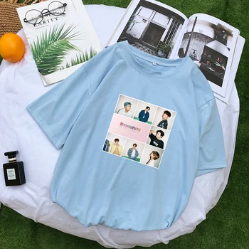 Kpop Camiseta De Mujer De Verano Nuevo Coreano Bangtan Boys Dinamita Tops De Mujer Casual Suelto Vintage Amigos De La Camiseta De Los Fans El Apoyo De La Ropa