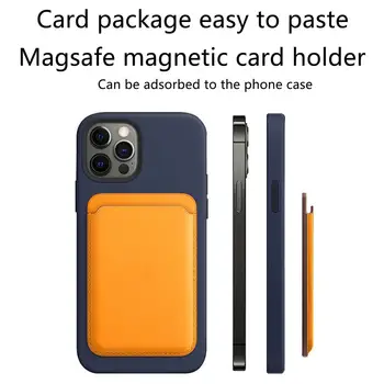 Para el iphone 12 magsafe titular de la tarjeta original Magnético de cuero titular de la Tarjeta para el iphone 12 pro max 12 mini tarjeta en la cartera de la bolsa de funda caso
