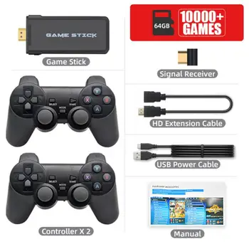 4K Juegos Inalámbrico USB de la Consola 10000 Palo de Juego Clásico Juego de Video de la Consola de 8 Bits Mini Retro de Salida del Controlador Dual Jugador