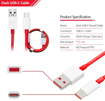 Original ONEPLUS UE Dash cargador de 5 V/4A Snel opladen USB muur Adaptador de alimentación de Platte Ronde kabel voor Oneplus 3 3 T 5 5 T 6 6 T