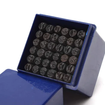 5mm 36pcs DIY de Cuero Sello de Grabado Artesanal Herramienta Alfabeto Sello de la Carta y el Número de Cupones para Hacer Artesanías de Metal de la Impresión del Molde Grabado