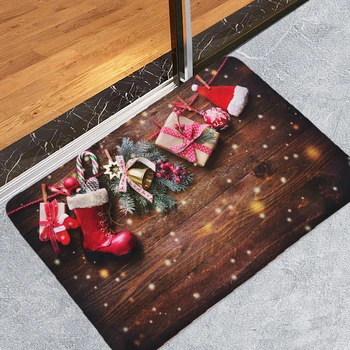 La navidad Alfombras y Esteras de Navidad para el Dormitorio Alfombra del comedor Cocina cuarto de Baño antideslizantes alfombras de Piso