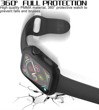 Para el Apple Watch de la Serie 5 de 44mm Caso con Protector de Pantalla Slim Guard Delgada Parachoques Cobertura Completa Duro de la Cubierta para el iwatch 5 4 40mm