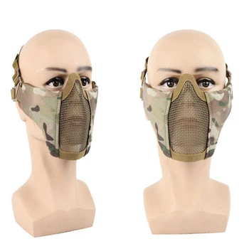 La caza de Airsoft Máscara de Protección Transpirable Máscara de Airsoft de la Mitad de la Cara de la Máscara de Metal de Acero de Malla Para CS Wargame