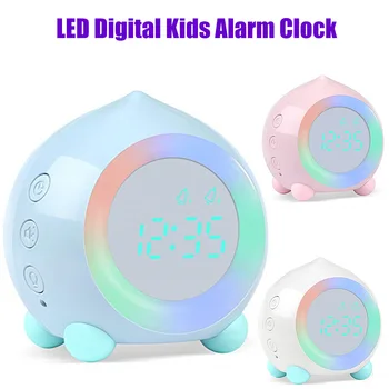 Los niños de Alarma Inteligente Reloj bluetooth Función de 7 Colores que cambian Dormitorio Estudiante de despertador Digital de la Pantalla de Tabla de Reloj Temporizador para Dormir