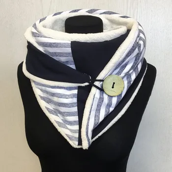 De las mujeres Casual de Impresión Bufanda de Moda Retro Multi-Propósito Chal Botón Bufanda foulard femme de las mujeres de invierno bufandas