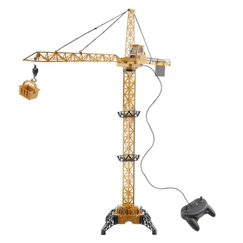 Control remoto de Grúas de Oruga de Juguete para Niños Colgando de la Torre de la Grúa con el Trabajo de iluminación de la Torre de Altura Ajustable 128CM