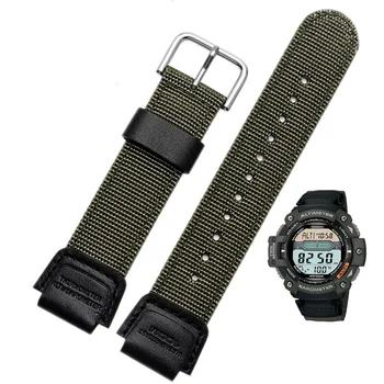 Correa de Nylon negro verde del ejército pulsera correa de Repuesto para CASIO reloj de los hombres del deporte de la AE-1 MRW-200 de Conducción Sport Watch accesorios