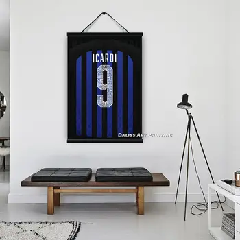 Lienzo Icardi del Inter de Milán Fotos Casa Jersey Decoración de Pinturas Cartel HD Impresiones de Arte de Pared Modular Sala de estar Enmarcado