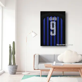 Lienzo Icardi del Inter de Milán Fotos Casa Jersey Decoración de Pinturas Cartel HD Impresiones de Arte de Pared Modular Sala de estar Enmarcado