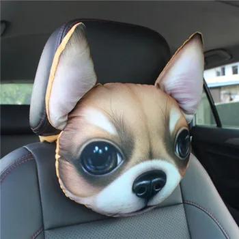 CHIZIYO más reciente Encantadora Impreso en 3D Animales de la Cara del Coche del Reposacabezas de la Almohada de Cuello Auto de Viaje Resto de los Suministros Sin Relleno