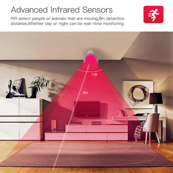 WiFi Smart Sensor de Movimiento Sensor de Movimiento PIR Tuya/la Vida inteligente APLICACIÓN Trabajar Con Alexa principal de Google Para la Automatización Inteligente del Hogar Apoyo