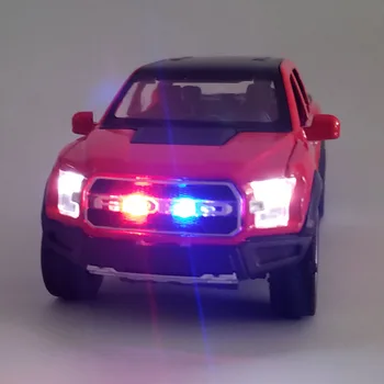1:32 de la Camioneta F150 de Aleación de Coche Modelo de Simulación de la Luz de activación de Sonido de la Seguridad Pública de Metal vehículos con Sirena de Voz