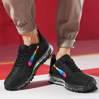 Moda Zapatillas para Hombres Suela de Aire de Entrenador deportivo Transpirable Zapatos de los Deportes al aire libre Zapatos
