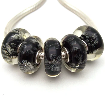 JGWGT 1862 5X Autenticidad S925 Plata de ley Perlas de Cristal de Murano perlas de Ajuste Europeo Encantos de la Pulsera de diy de la joyería de Murano