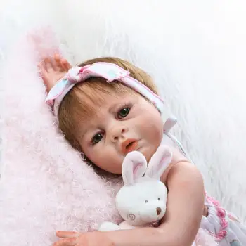 NPK nueva simulación completa de vinilo de la muñeca de la chica de género muñeca suave toque de 50cm renacer de la muñeca dulce regalo para sus hijos