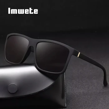 Imwete Clásico Polarizado Gafas de sol de los Hombres de la Marca del Diseñador de Rectángulo Gafas de Sol Masculinas de Conducción Gafas de Gafas Vintage UV400 Gafas de sol