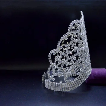 Mo274 de Gran Tamaño Desfile de la Corona de diamantes de imitación de Cristal Tiaras y Coronas de Novia de la Boda del Pelo de la Joyería de Gran Tocado De las Mujeres