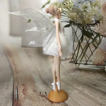 VILEAD Resina Bailarina de Ballet Estatuilla Ángel Creativo Miniaturas Ángel de Hadas Estatuillas Modelo Moderno de Artesanías para el Hogar Docor