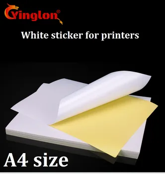 Envío gratis 50 pcs/lote A4 papel Blanco etiquetas engomadas autas-adhesivo de escritura a mano de inyección de tinta de la impresora láser de color marrón A4 impresión de pegatinas