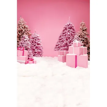 Personalizado de Vinilo fondos fotográficos de color rosa caja de regalo fondo de la foto de la impresión Digital de los Niños de navidad telón de fondo CM-6113