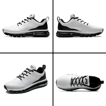 ONEMIX los Hombres Zapatos de Cuero Impermeable de Deportes al aire libre Zapatos de Absorción de Choque de Cojín de Aire Masculino Caminar Zapatillas de deporte de Tamaño EU39-47