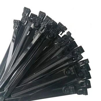 Desmontable de Nylon Sujetadores Pueden Aflojar Slipknot Empate Reutilizables de Plástico de Embalaje cinta de amarre Correa de ajuste 8 * 150/200/250/300