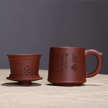 Chino de Kung Fu juego de Té de 600 ml de Yixing Morado Té Tazas de Té de Cerámica Tazas Hechas a Mano de la Ceremonia del Té, Accesorios Portátiles Teaset