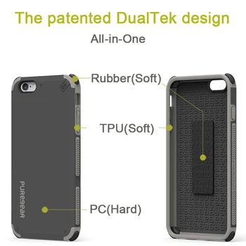PureGear Pesado Deber de Protección a prueba de Golpes Para el Caso de iphone 7 8 Plus Anti-Gota de Silicona de la Armadura de la Cubierta