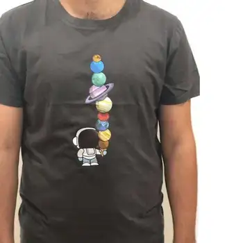 2020 de Verano de la venta Caliente de los Hombres de dibujos animados Spaceman Y Planet Print Tee camiseta punk casual funny T-shirt para Hombres Mujeres T-shirt.