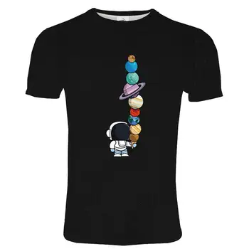 2020 de Verano de la venta Caliente de los Hombres de dibujos animados Spaceman Y Planet Print Tee camiseta punk casual funny T-shirt para Hombres Mujeres T-shirt.