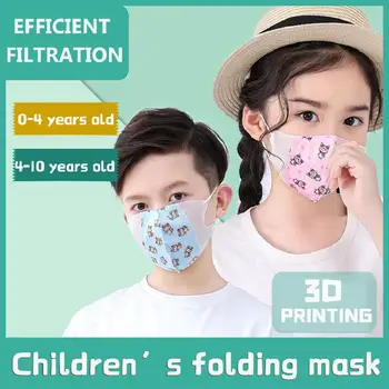 3D desechables mascarilla plegable para niños 30 niños de edades comprendidas de 0 a 10 de la impresión textil máscara de dibujos animados de lleno en independiente de embalaje