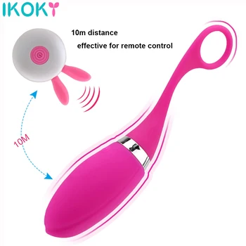 IKOKY G-spot Vibrador Control Remoto Inalámbrico De 12 Velocidad de Salto Huevo Vibrador de Clítoris Estimular el Huevo Vibrador Juguetes Sexuales para Mujeres