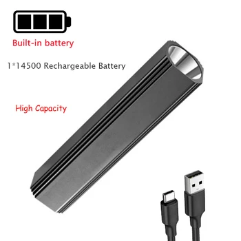 Super Brillante USB Recargable de la Linterna con Correa de Mano Built-en la Batería de la Linterna Mini Antorcha de 3 Modos de Portátil LED Antorcha