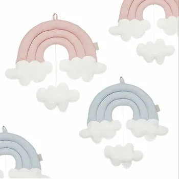 Cama de bebé Tienda Colgante Recién nacido Cuna Colgante de Juguete INS arco iris en la Nube de gotas de lluvia de la Pared de Arte Infantil Photo Props Regalos a los Niños de la Sala de Adorno