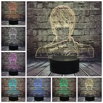 Lava caliente la Nota de la Muerte Fresco Japón Figura Cómica Yagami Light Novela de dibujos animados de la Noche de la Lámpara de la Tabla 7 Color USB del estado de Ánimo Brillo de Vacaciones Amigo
