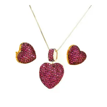 SINZRY de Lujo elegante de la joyería de la AAA Cubic Zirconia forma de corazón colgante de collar de stud aretes de joyería de moda establece para las mujeres