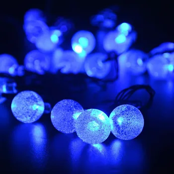 5M 20Lights Bola de Cristal Solar Powered 8 Modos LED Cadena de Luces al aire libre Impermeable de un Patio-Jardín Decoración Linterna iluminaciones